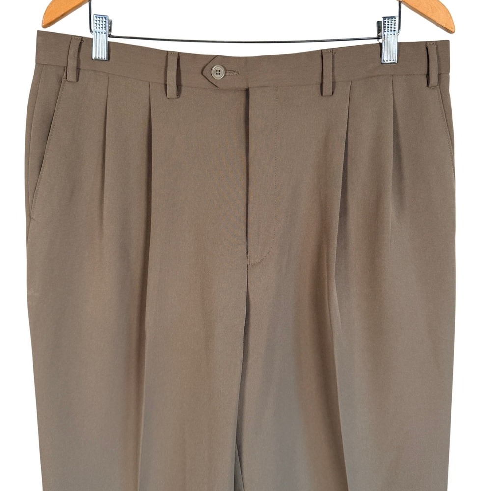 Lauren Ralph Lauren Pleated Dress Pants Mens 36x34 Brown Cuffed Trousers